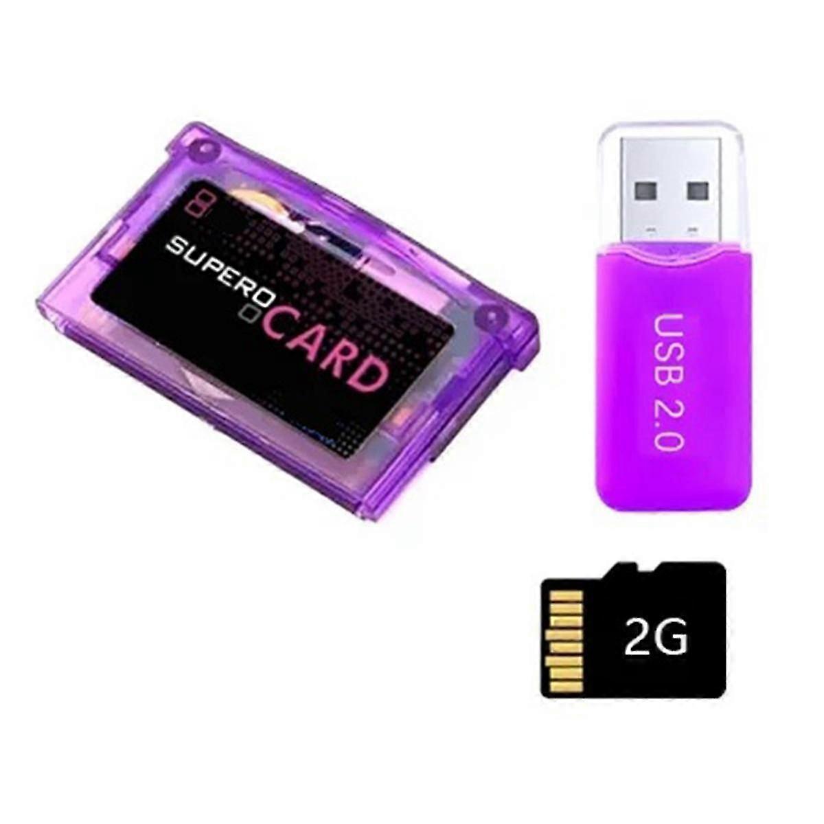 For Supercard Mini Micro-sd Card Adapter+2gb Memory Card For Sp Gbm Lite Game Burning Card