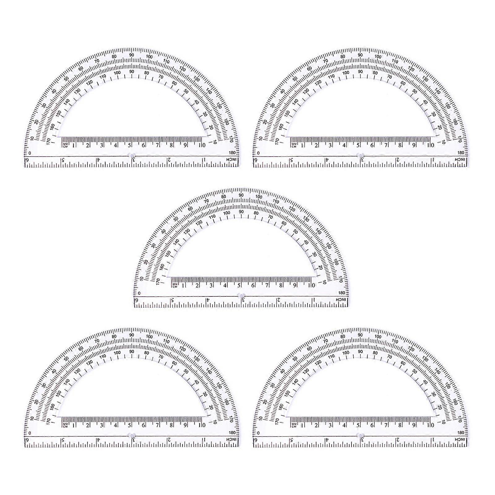 5PCS Math Protractors 180 Degrees Protractor 6Inch Clear Protractors Measuring Tool for Drafting Angle Measurement Tool transparent