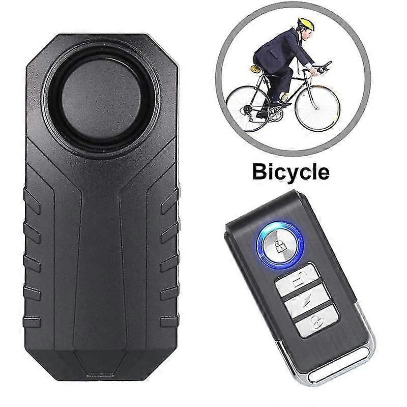 Bicycle Alarm, Anti-theft Device For Motorcycle Vehicles With Remote Control, 113db Super Loud (1-pack)