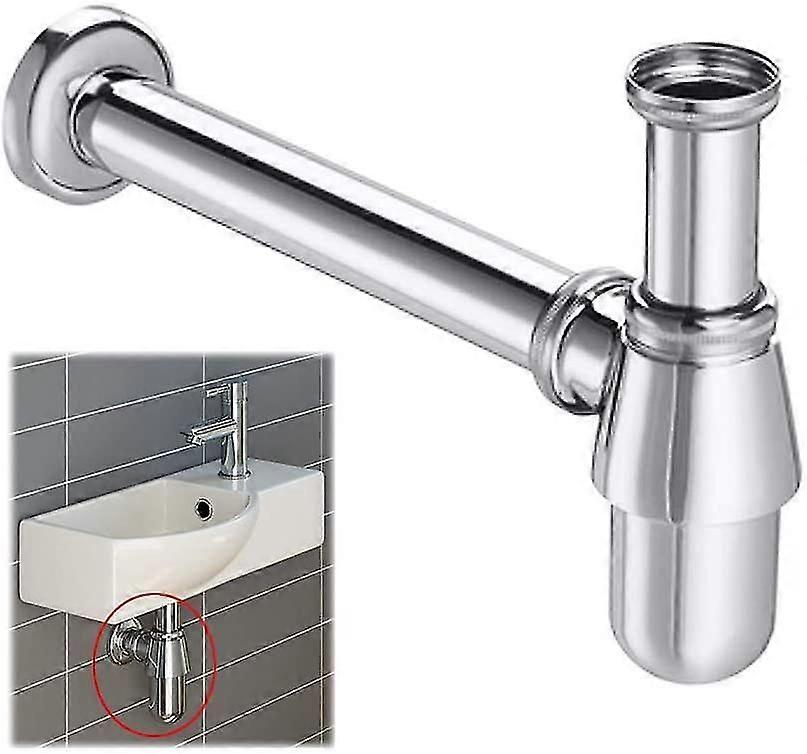 Garderobe Håndvask Krom Messing Deodorant Flaske Fælde Badeværelse Vask Vask Hane Affaldsrør Rund Justerbar Udløb Moderne Design Afløb (1 1/4)