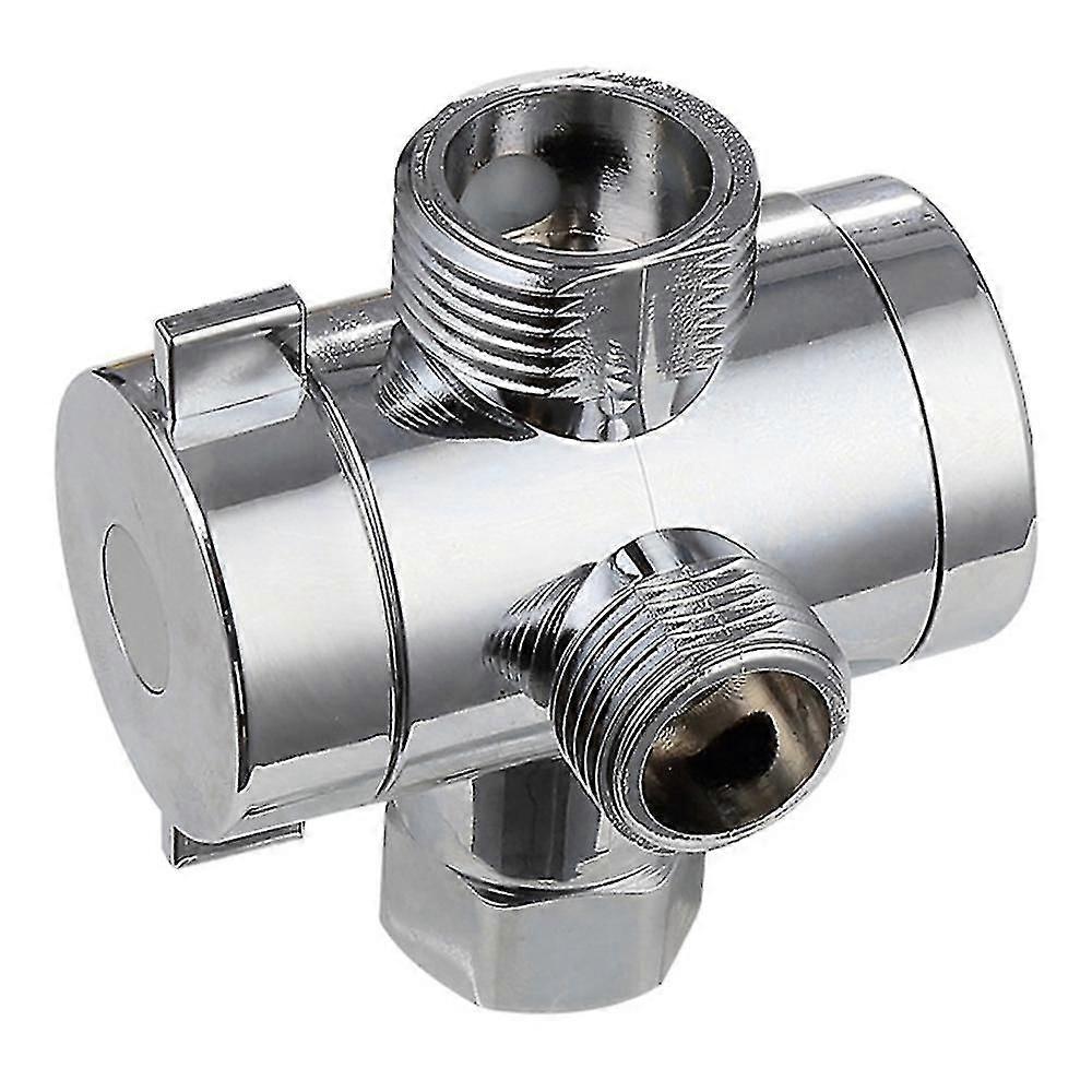 Abs Chrome 3 Way Diverter Hose Fitting T Shape Adapter Connector For Angle Valve Hose Bath Shower A