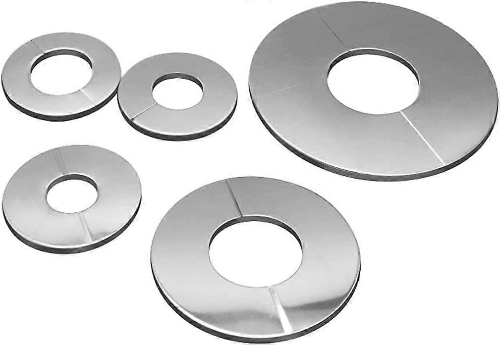 5pcs Stainless Steel Wall Rosette for Pipes, Various Sizes