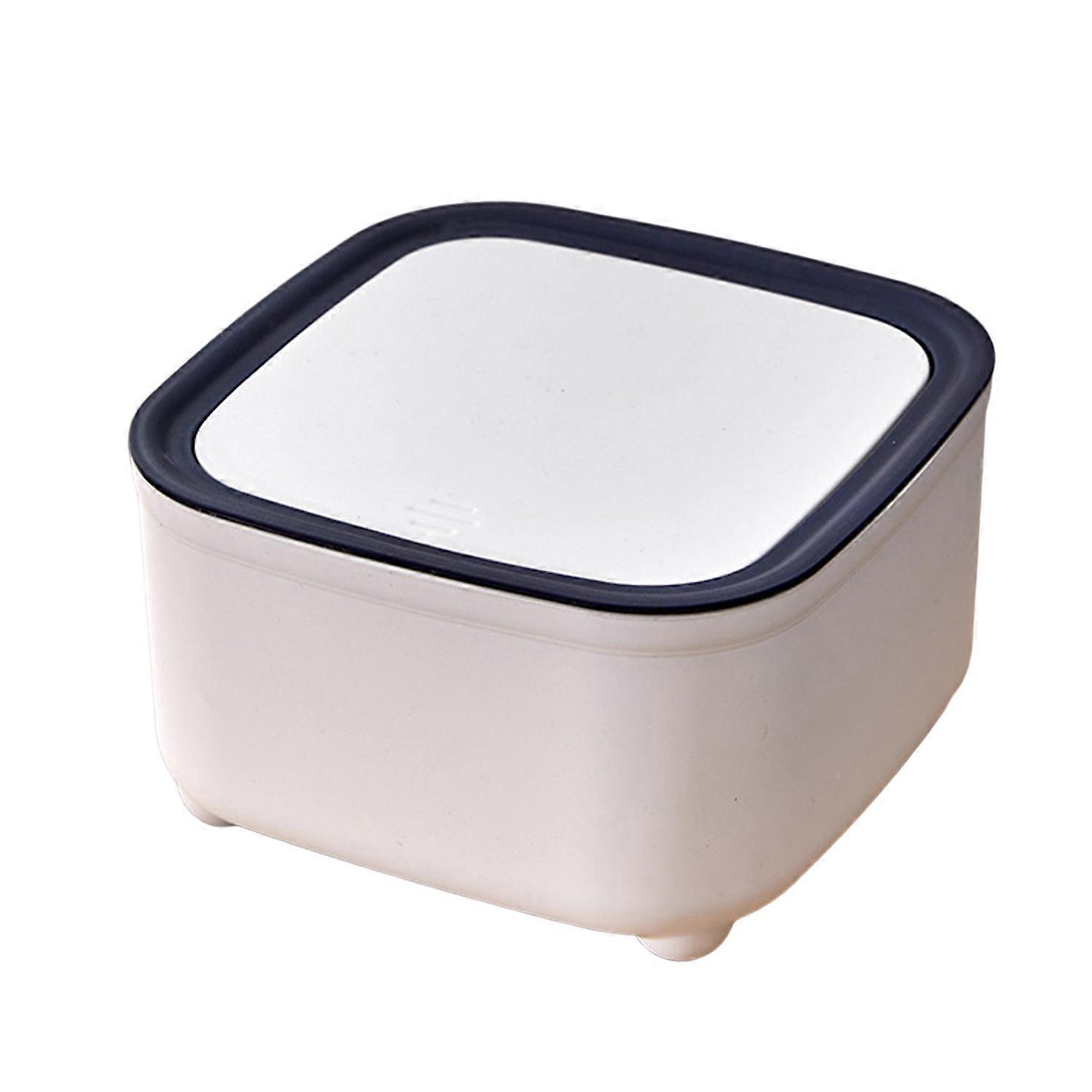 4L Garbage Container Large-capacity Aging Resistance Automatic Cover PP Desktop Mini Trash Can