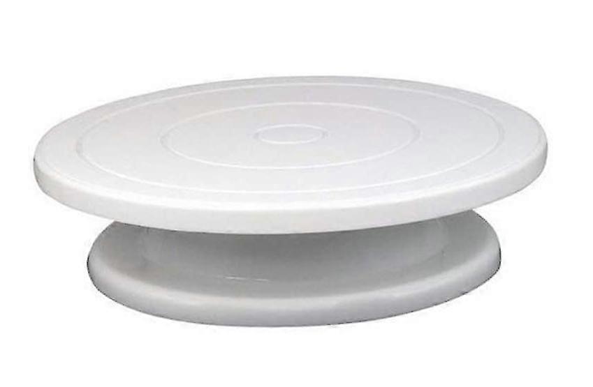 11-inch 360 Degree Rotating Cake Stand Turntable (white)