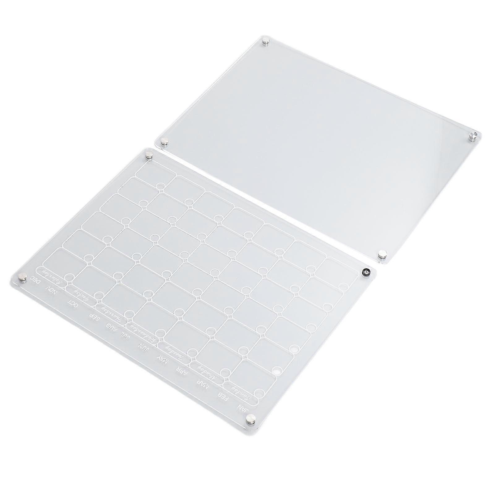 2pcs Magnetic Acrylic Calendar for Fridge 16x12in Time Management Refrigerator Monthly Dry Erase Board for Planning f26