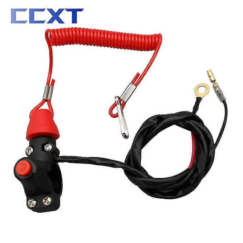 Motorcycle Boat Tether Lanyard Emergency Kill Stop Engine Switch Push Button compatible for Yama-ha Kawa-saki Suzuki KTM Hon-da Motocross MAXP