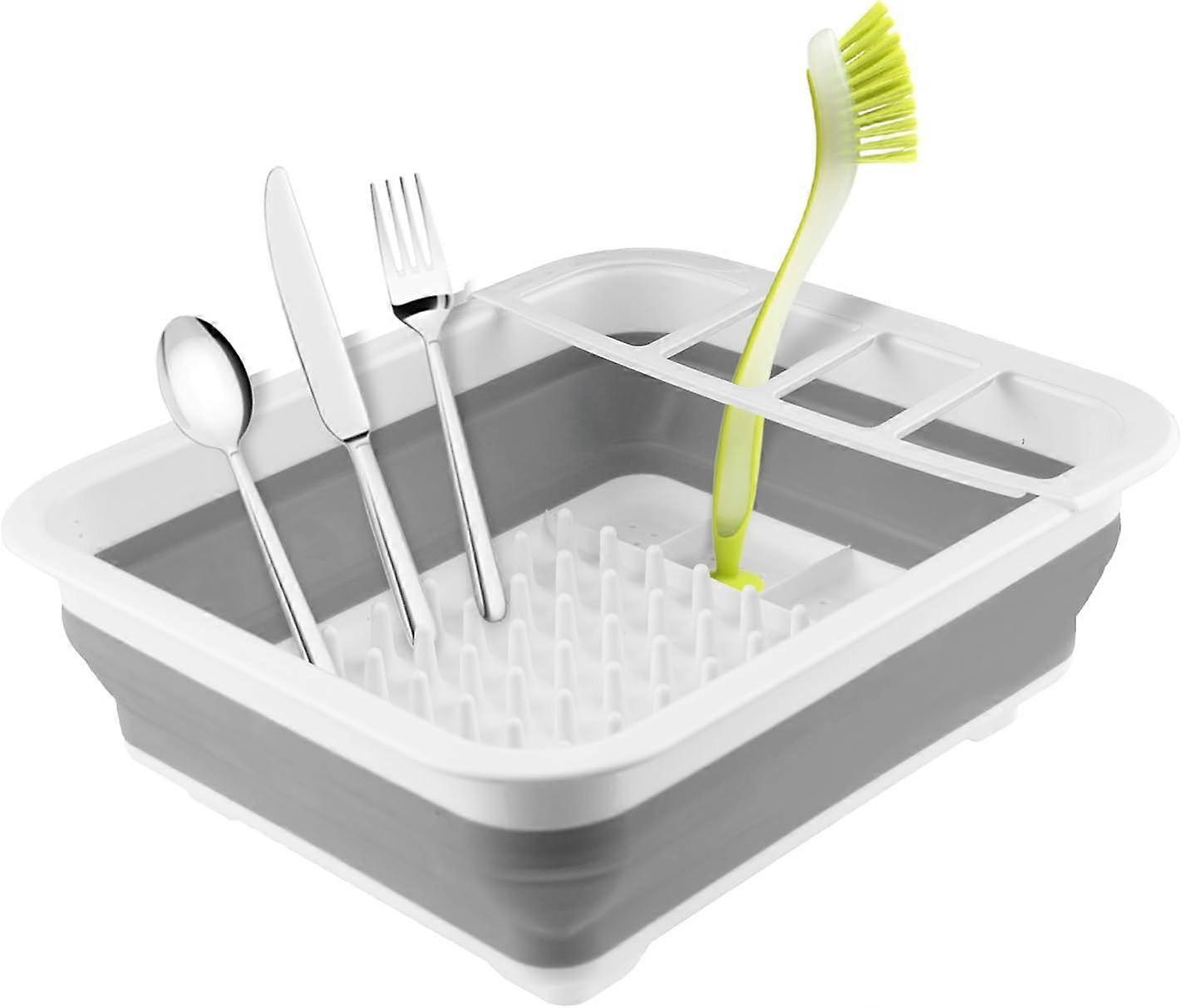 Versatile Dinnerware Organizer, Eco-friendly PP Material Ensures Durability & Safety, Non-slip Silicone Grips For Stable Use, Collapsible Drying Dish