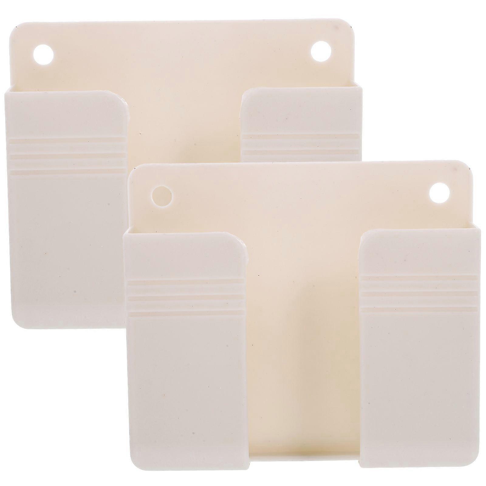 2pcs Universal Remote Control Holder Punch Free Wall Mount Cellphone Organizer