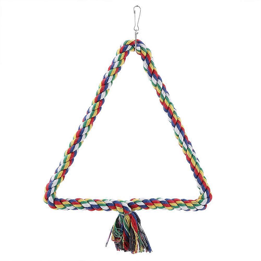 Parrot Triangle Rope Perch Swing Toy Birdcage Decoration Accessory