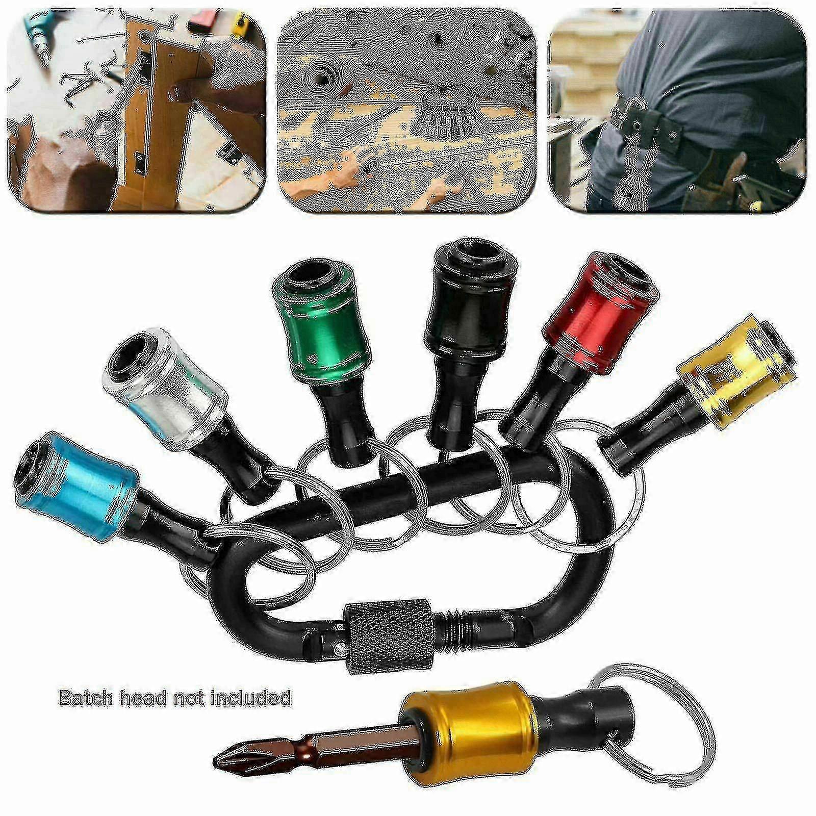 6pcs Hex Handle Screwdriver Bit Holder Extension Rod Sturdy Keychain Screwdriver Keyring