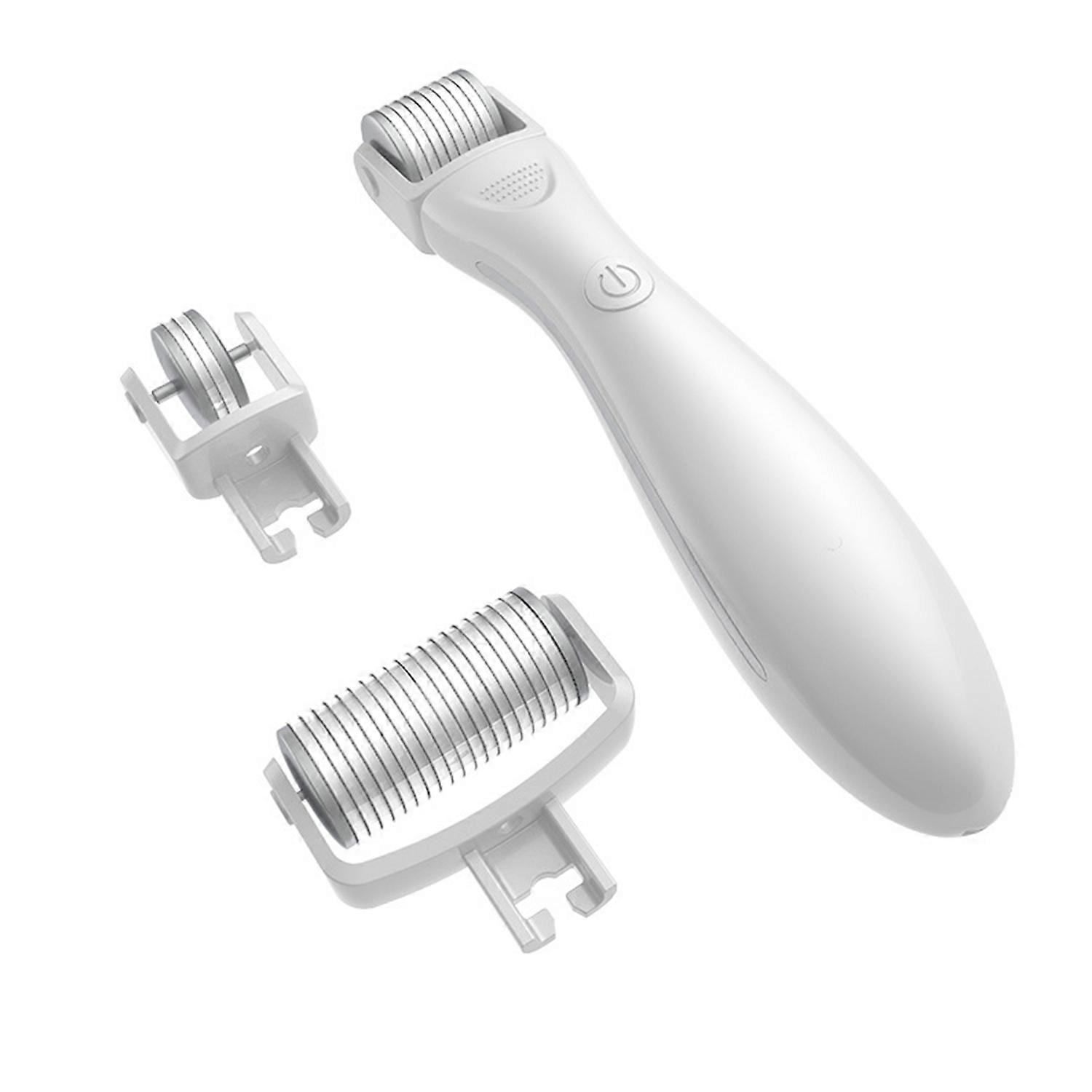 Derma Roller Microneedling Device for Home & Salon Use with 3 Replaceable Heads Red Light for Collag