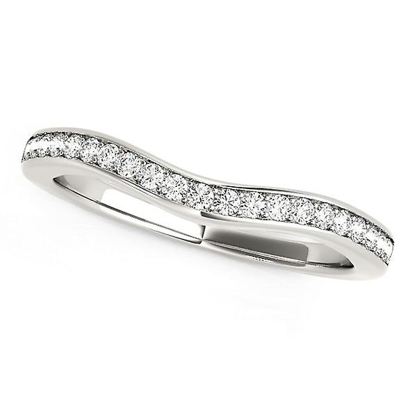 14 Karat Weißgold gebogener Diamant Ehering (1/6 cttw)