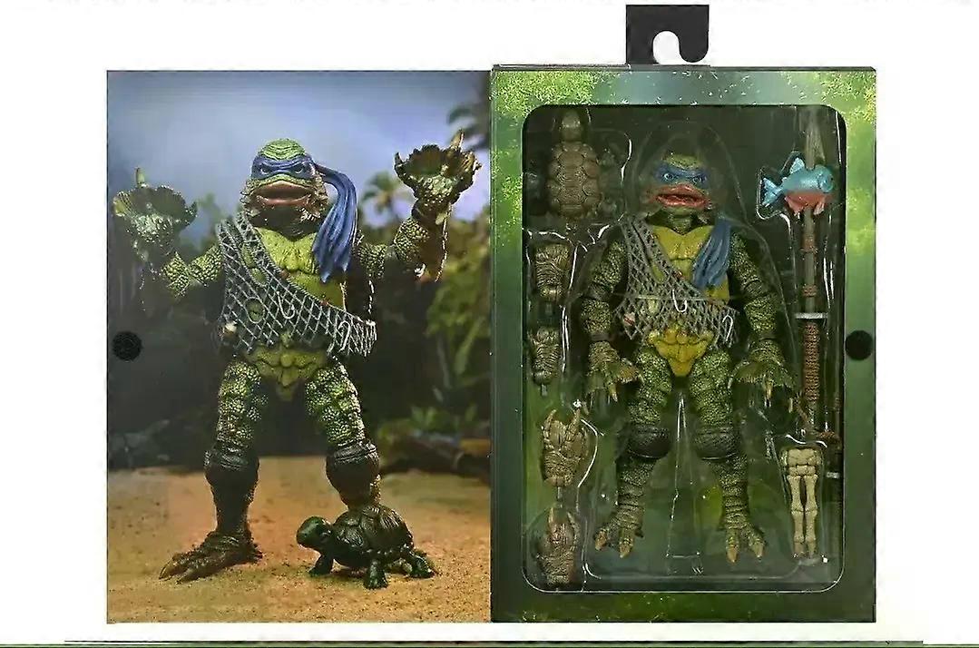 NECA 54143 سلاحف النينجا أنيمي الشكل TMNT 18 بوصة ليوناردو دافنشي تمثال عمل 1/4 مقياس لعبة الأطفال هدية عيد ميلاد