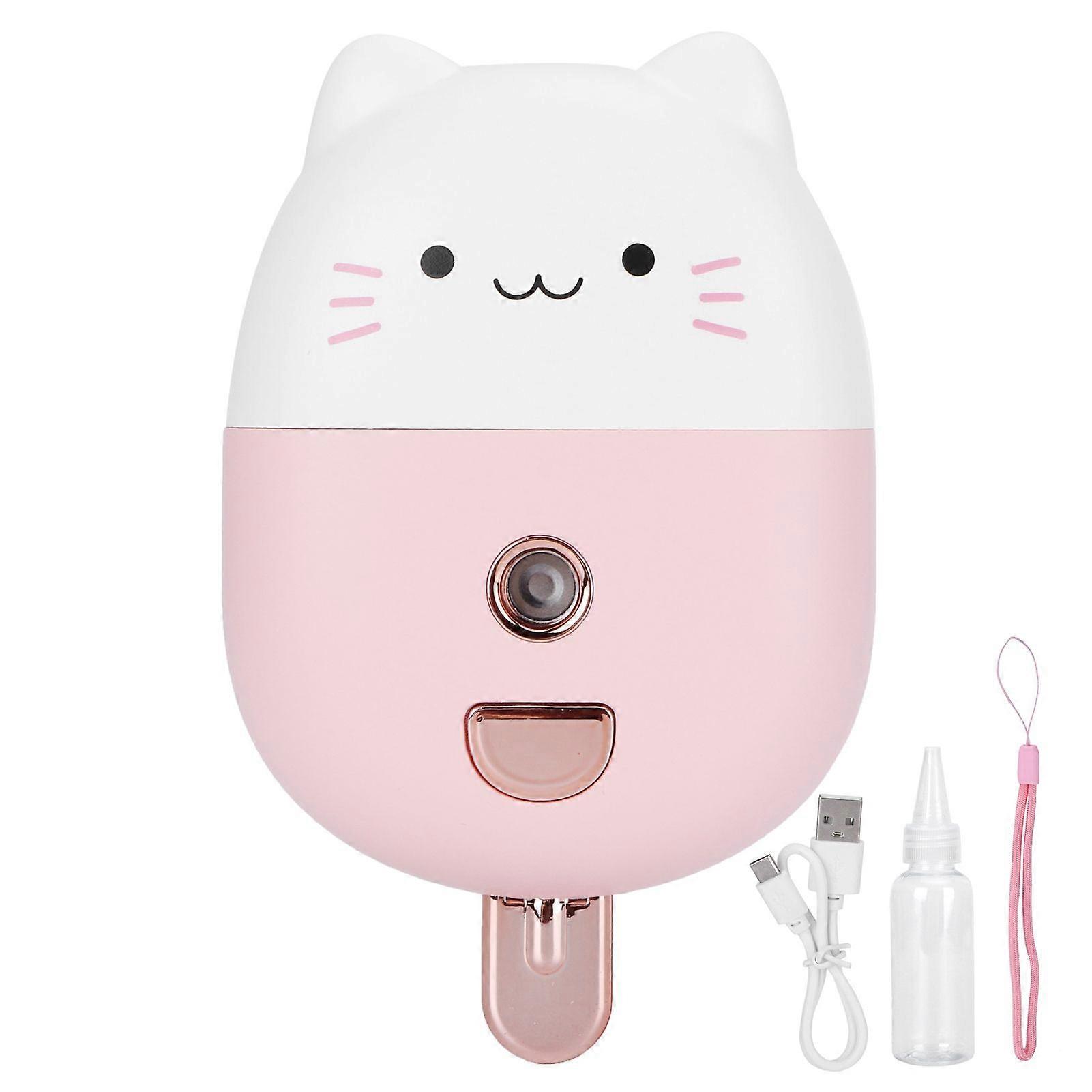 Nano Mist Sprayer with Alarm Function USB Portable Humidifier Face Hydrating DevicePink