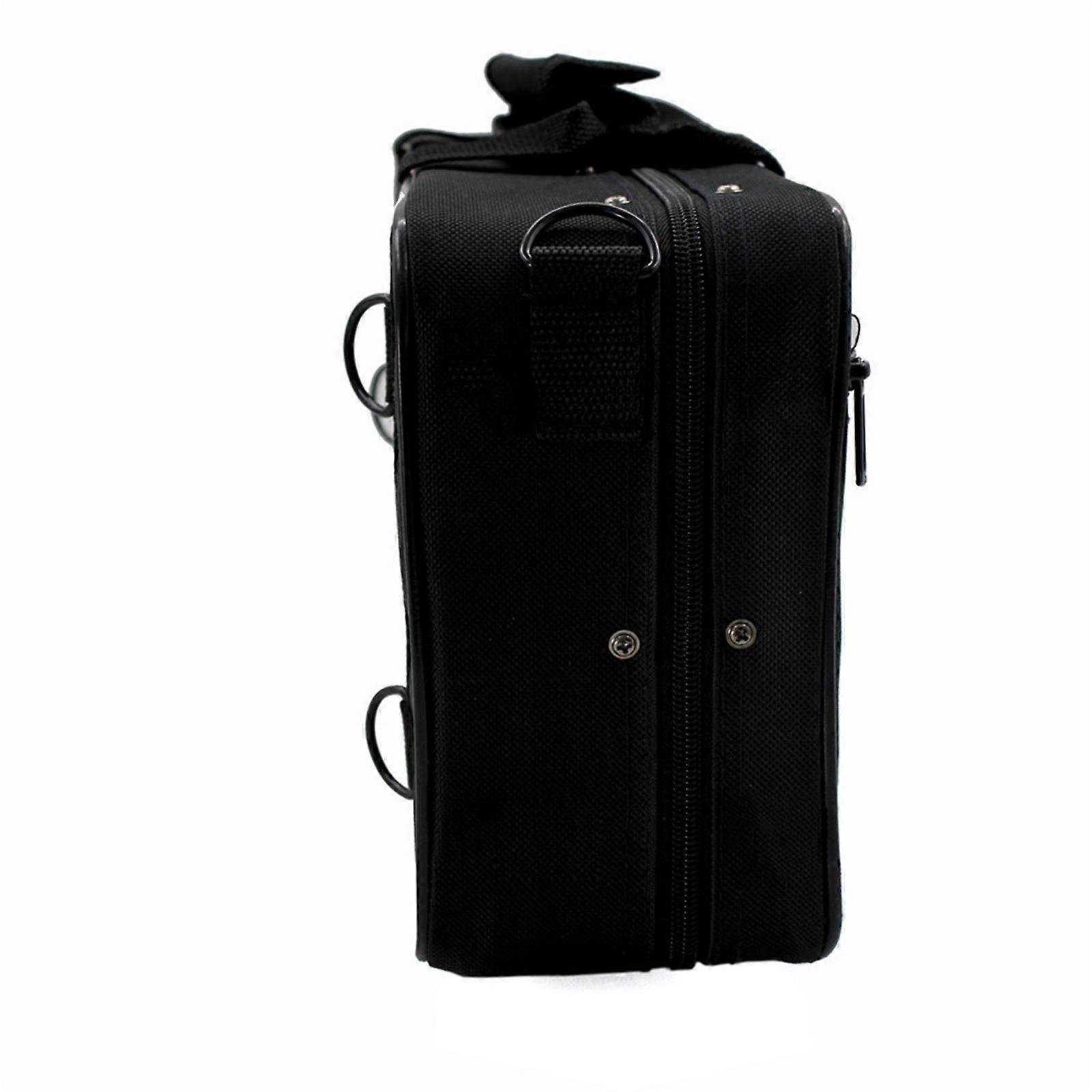 Portable Clarinet Box Case Foam Padded Oxford Cloth Clarinet Bag Waterproof Clarinet Protection Box with Handle Strap Black