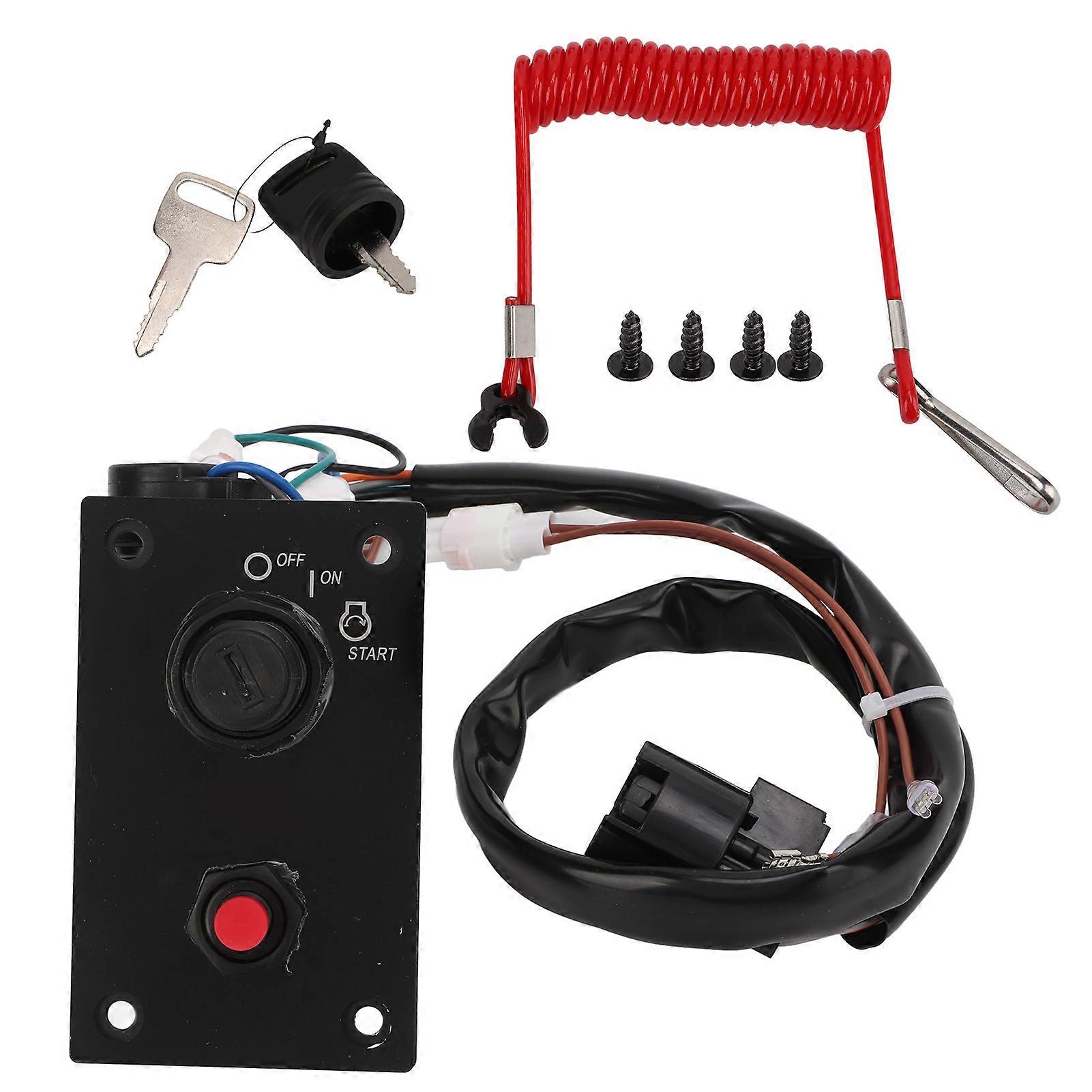 Key Switch Panel Single Control 37100-96J24 Durable Waterproof Ignition Switch Compact Design Easy Installation with Accessories for Marine Boat