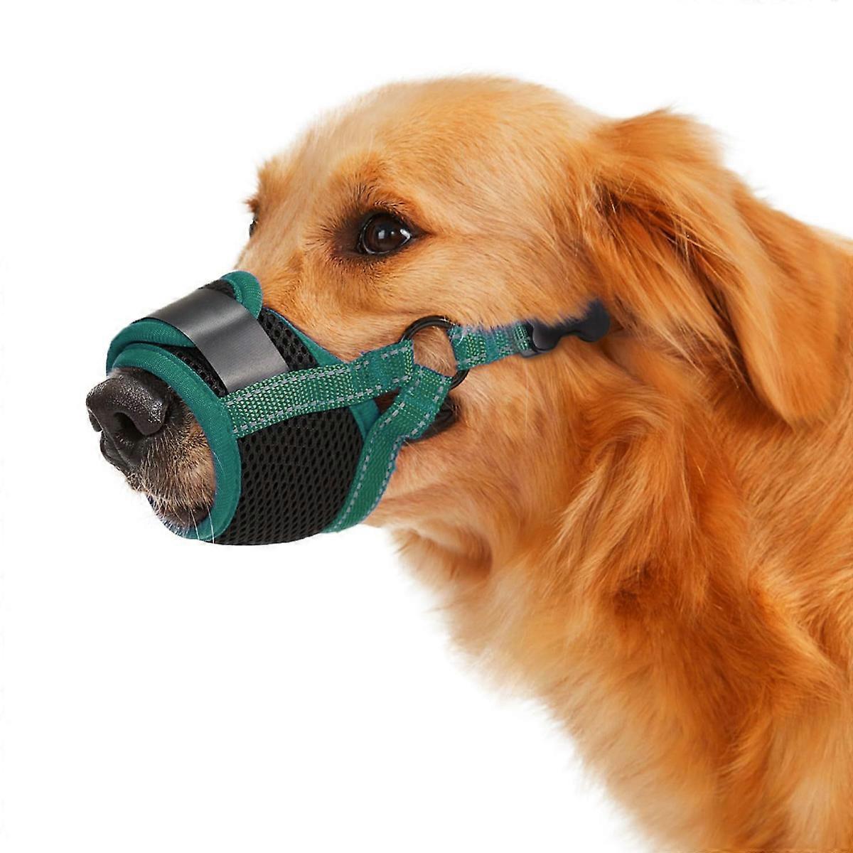 Dog Muzzle, Soft Anti-Barking Mesh Muzzle for Large Dogs Anti-Chewing, Breathable Muzzle for Grooming Veterinarians, Panting and Drinking