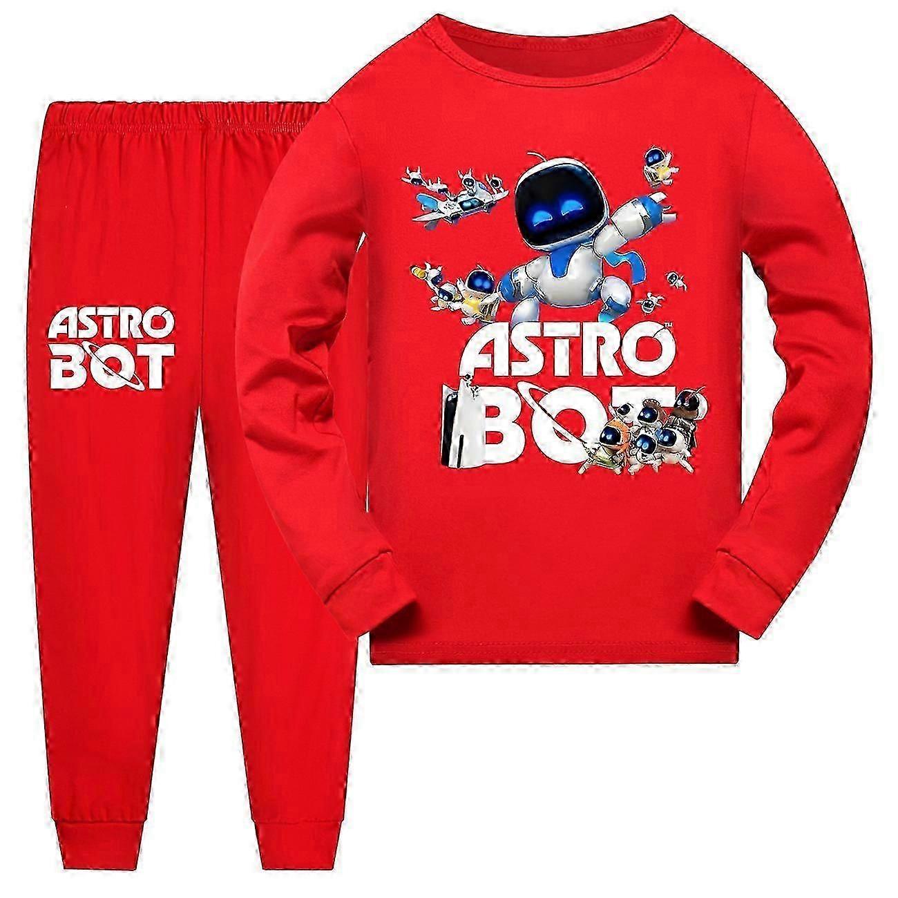 "astro Bot Pijamale drăguț de desene animate Joc Imprimeu cu mânecă lungă Pânză de casă Kawaii pentru bărbați și femei