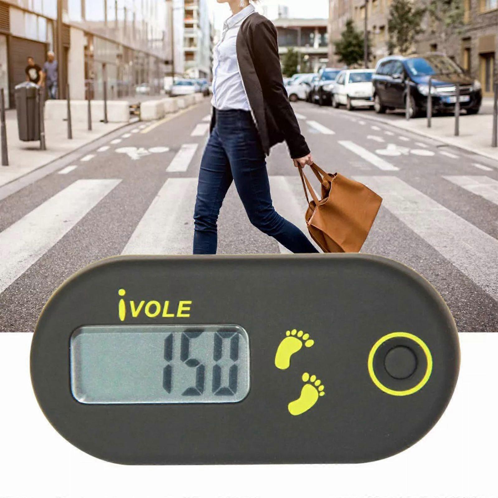 Digital Walking Pedometer Built-in Clip 3D Step Counter for Running (Black)