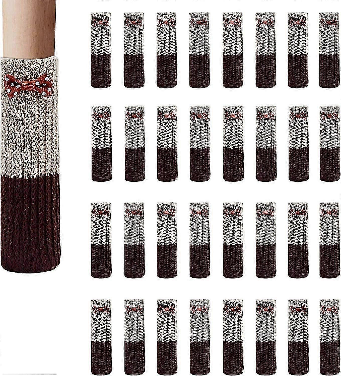 32個 椅子脚ソックス 家具用ソックス 滑り止めウールソックス スツール拘束テーブル 綿キャップ 床保護 椅子脚 フロアプロテクター 家具用