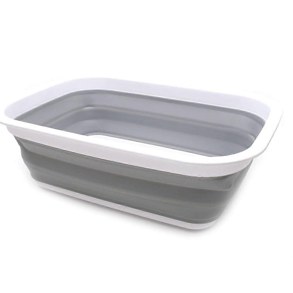 SAMMART 9.2L (2.37Gallon) Foldable Bathtub - Portable Picnic Basket/Crater - Foldable Shopping Bag - Space Saving Storage Container (Blue)