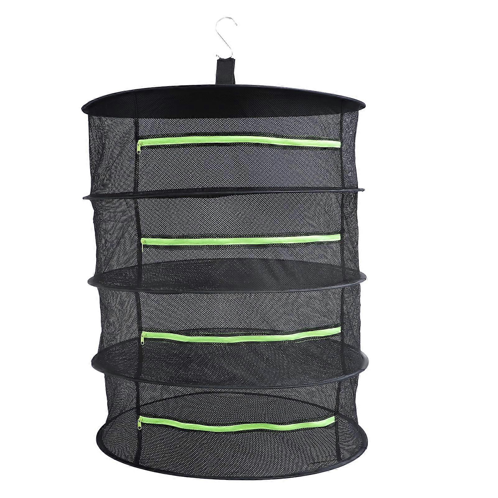Hanging Drying Rack Plant Dryer Net MultiLayer with Zipper Opening for Grow Tents (4 Tier)