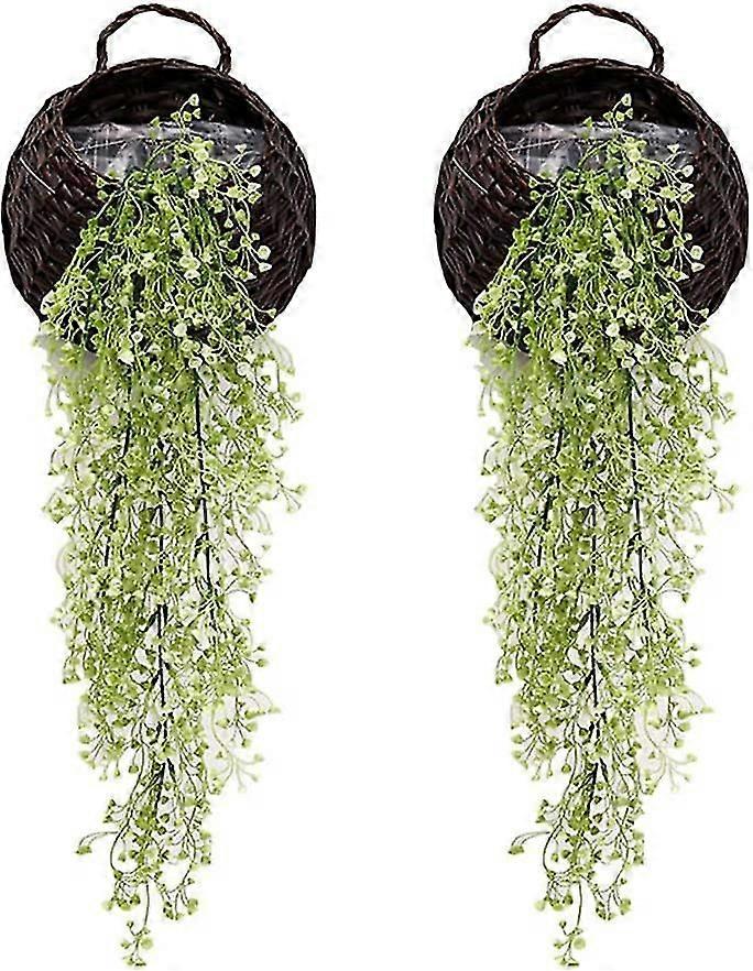 Knstliche Efeurebe 2 Stck Knstliche Hngende Weinpflanzen Geflschte  Kunststoff Grne Efeu Girlande fr Hochzeit Wand Outdoor Hanging  Pflanzgef Zaun Spalier | Fruugo DE