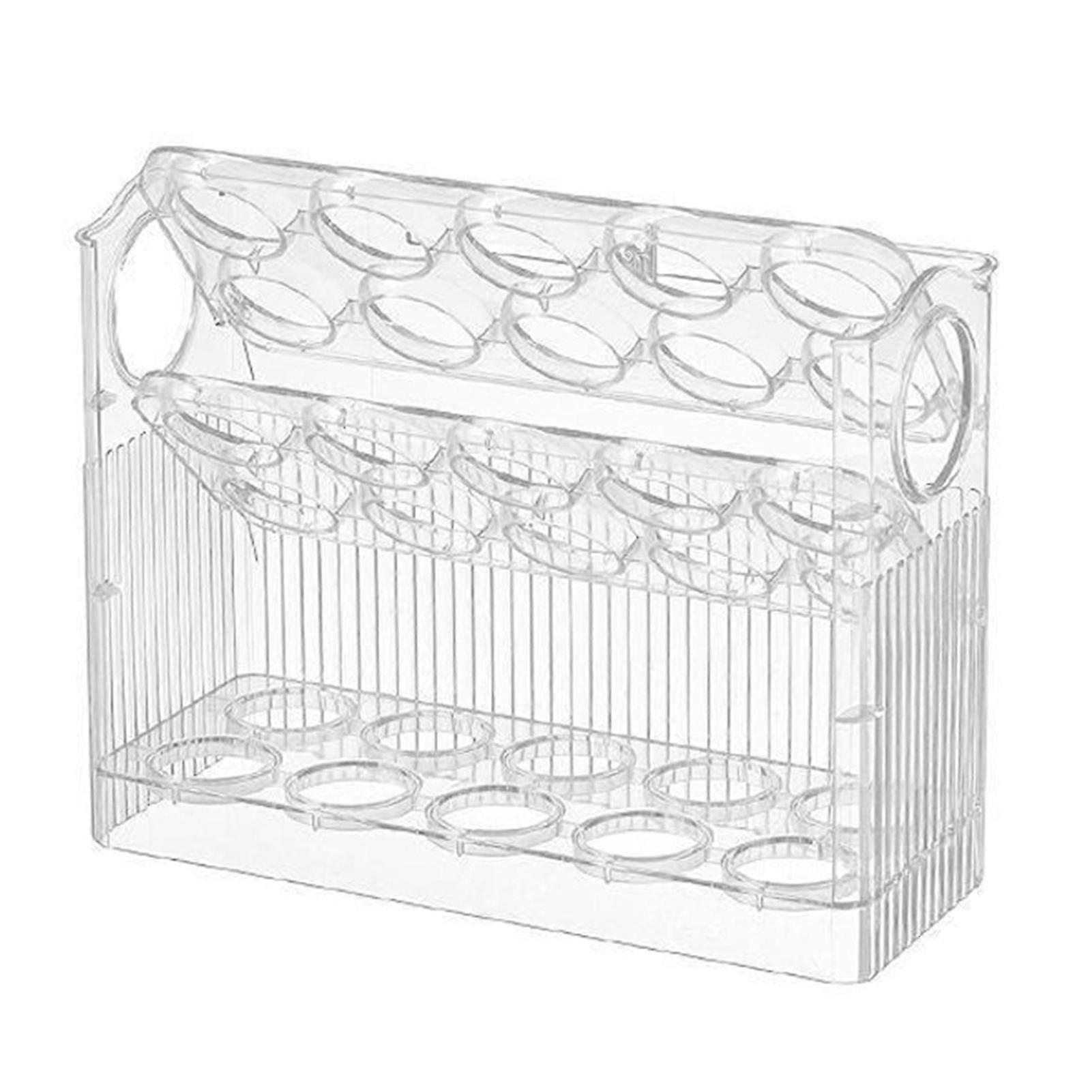 Egg Holder 3 Tier Keep Freshness Plastic Flip Egg Container for Kitchen Refrigerator