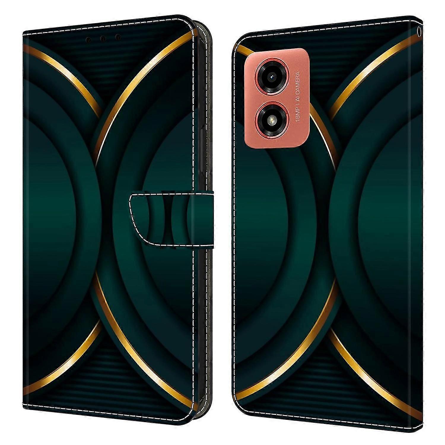 For Motorola Moto G Play (2024) 4g Protective Case 3d Pattern Printing Leather Flip Phone Cover - Pi