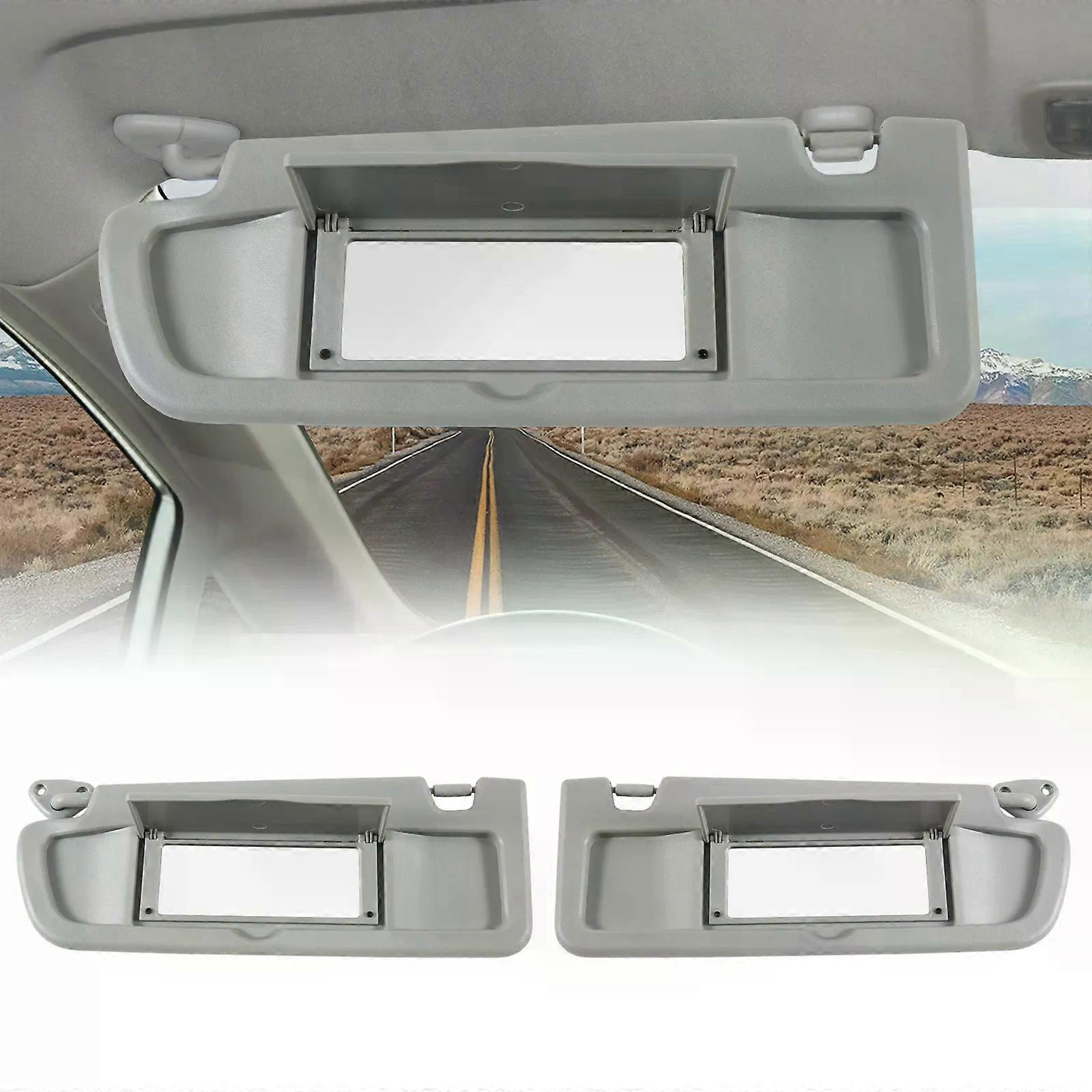 Pair Beige Sun Visors For 2006-2011 Honda Civic (Left & Right) With Mirror
