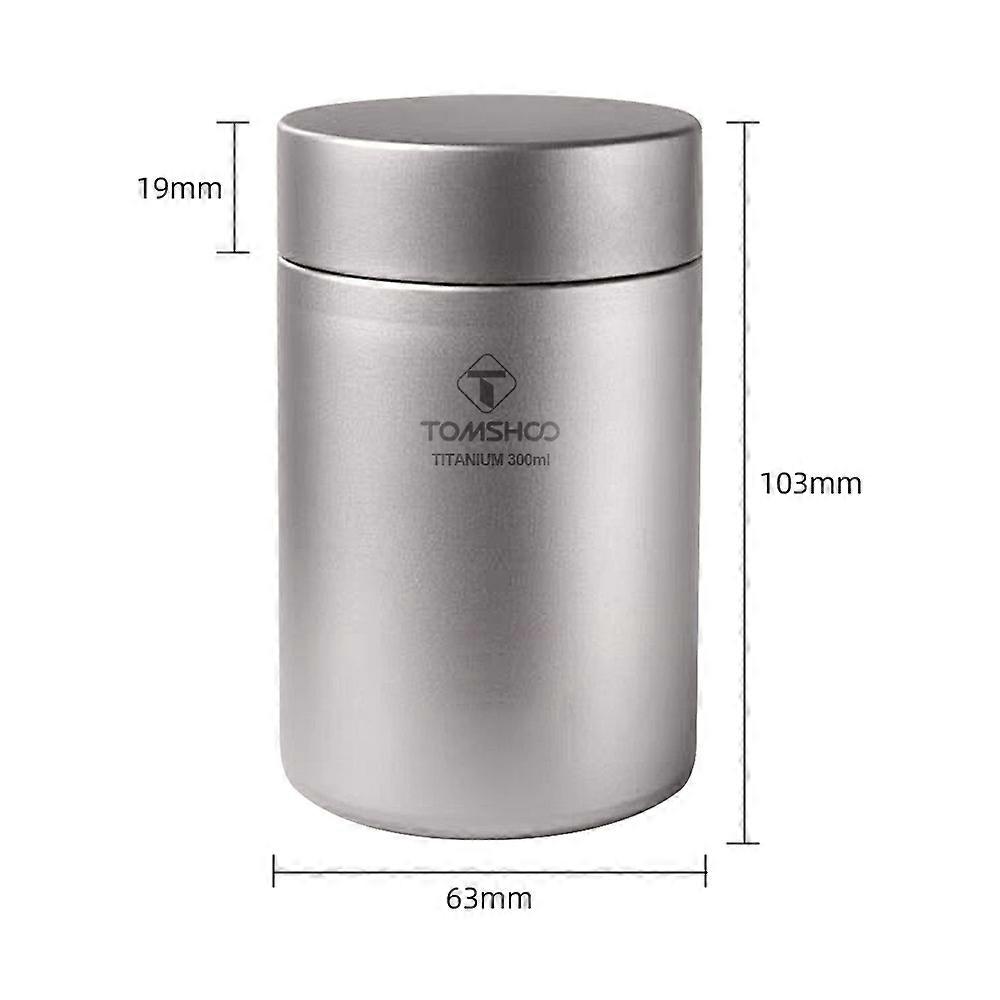300ml Lightweight Titanium Tea Tin Jar for Tea Storage Canister, Durable Coffee and Loose Leaf Container with Airtight Seal