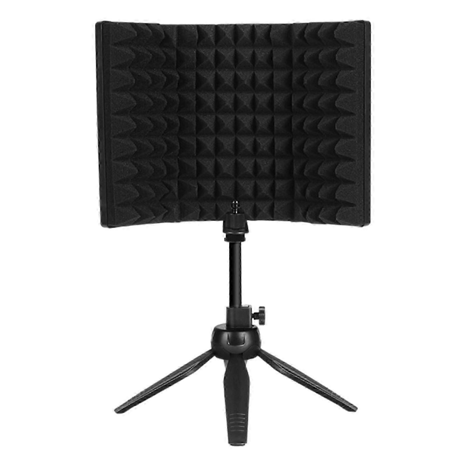Foldable Compact Microphone Isolation with Tripod Stand, Studio Mic Sound