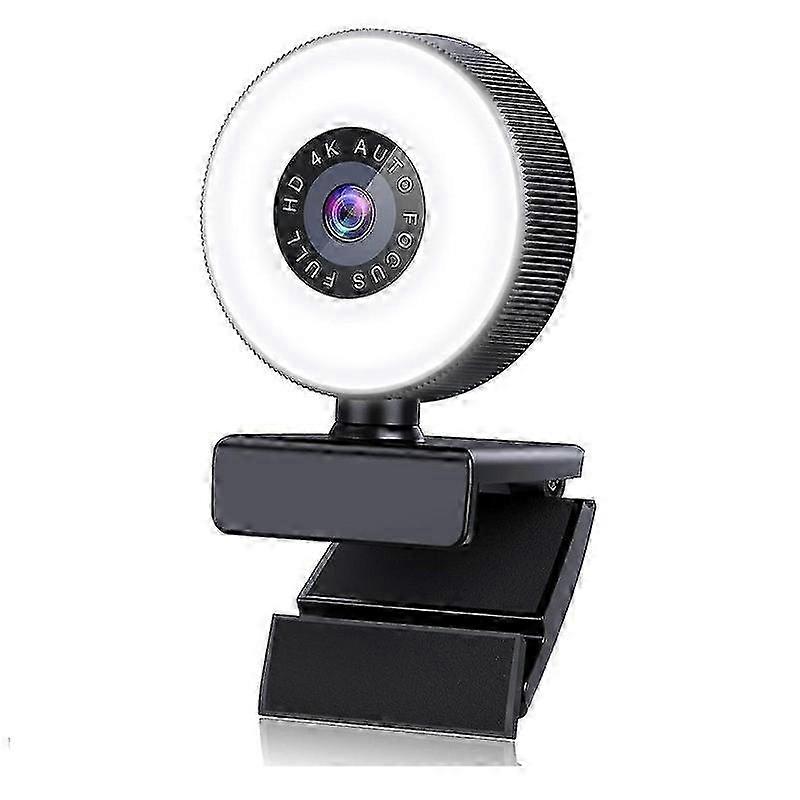 Light Computer Camera USB Webcam 4K HD Autofocus Webcam with Microphone, Adjustable for Laptop Desktop Video Calling