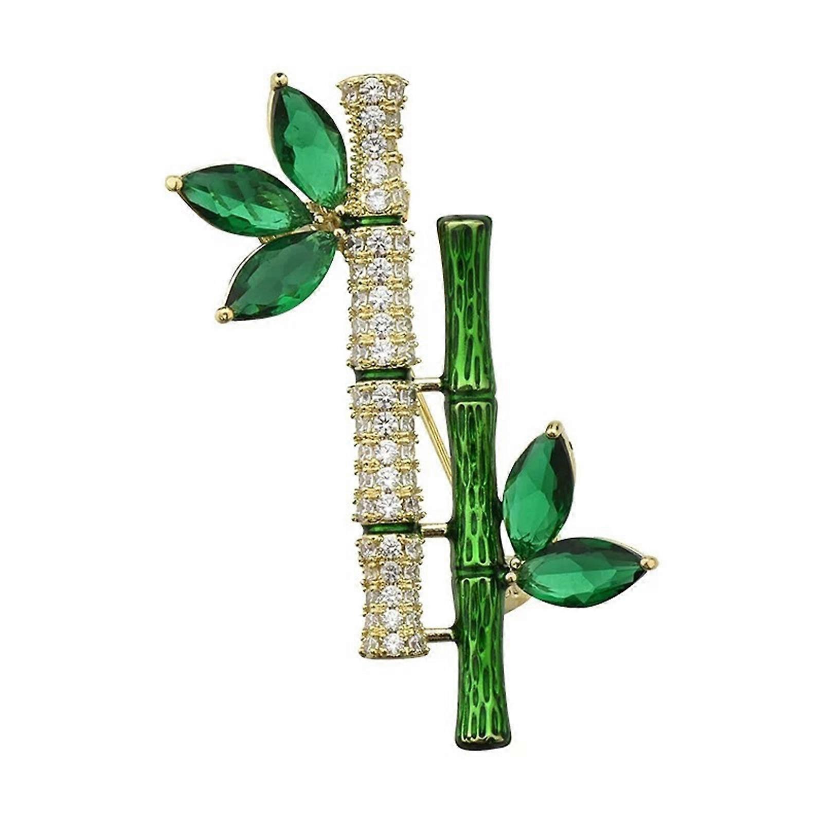 Stylish Bamboo Pattern Brooch Using Sturdy Alloy Representing Prosperity Suitable for Trendsetters and Executives