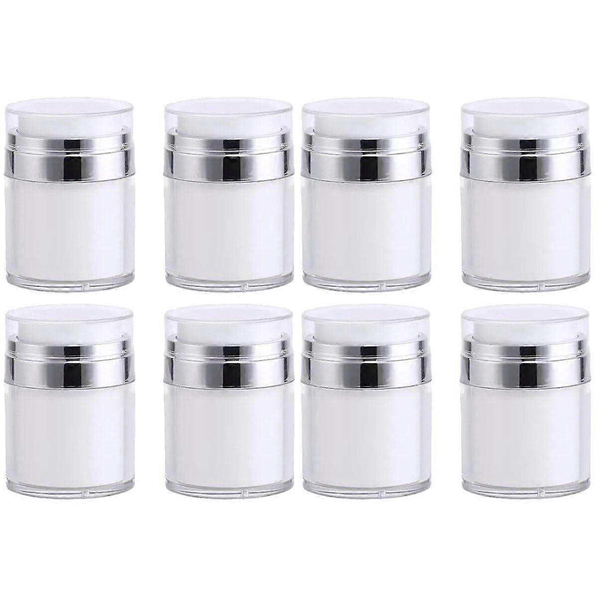 8pcs Airless Pump Bottles, Empty Refillable Lotion Jars Facial Cream Pump Containers Vacuum Bottles 30ml Travel Lotion Container Ref: 5873