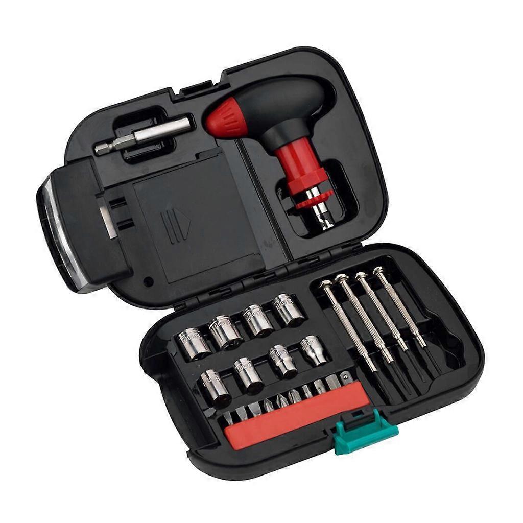 24 Pieces Flashlight Tool Set for Daily Home Maintenance LED Flashlight Household Tool Kit Compact Multifunctional