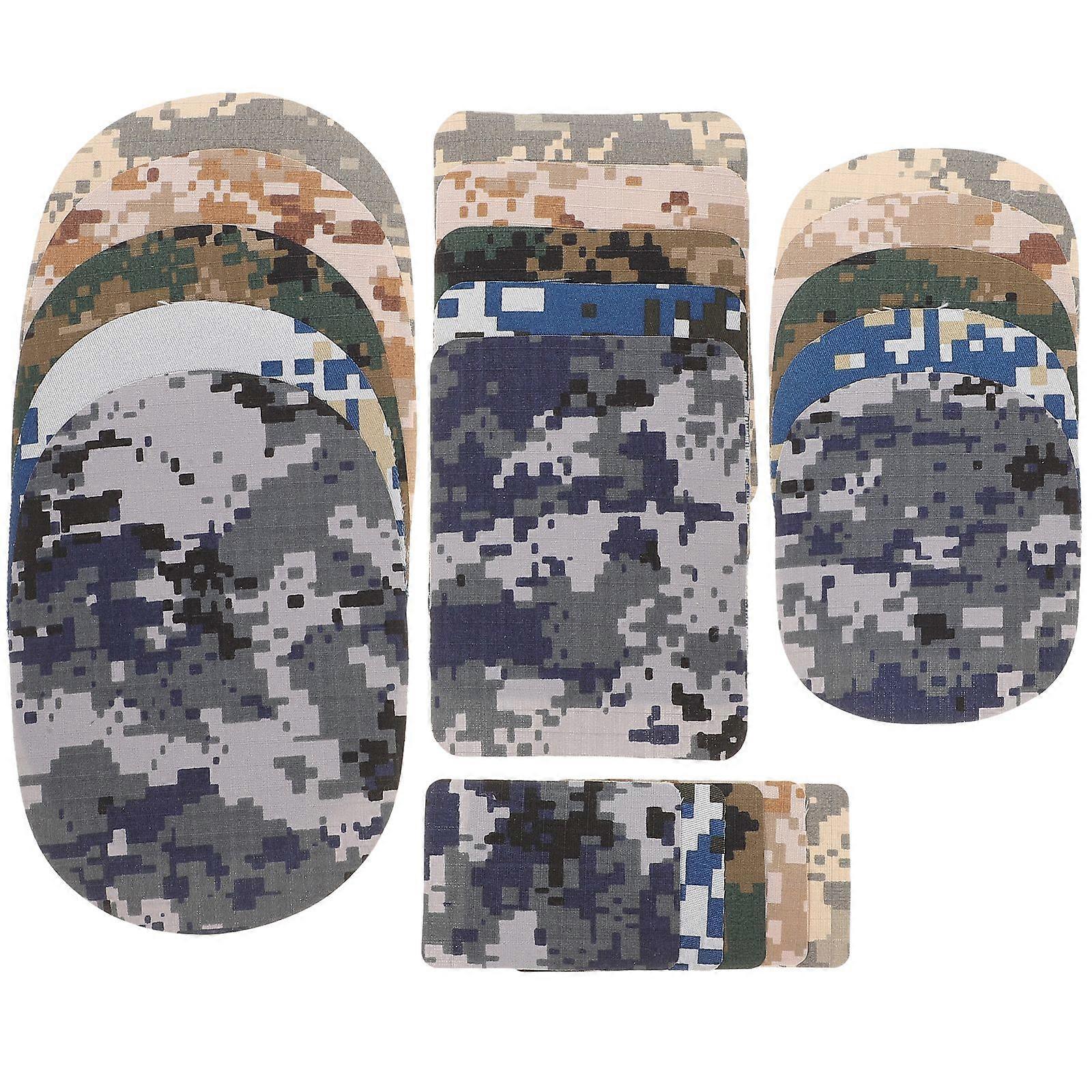 20Pcs Iron On Patches Clothes Camouflage Patches Clothes Repair Patches Jackets Jeans Patches