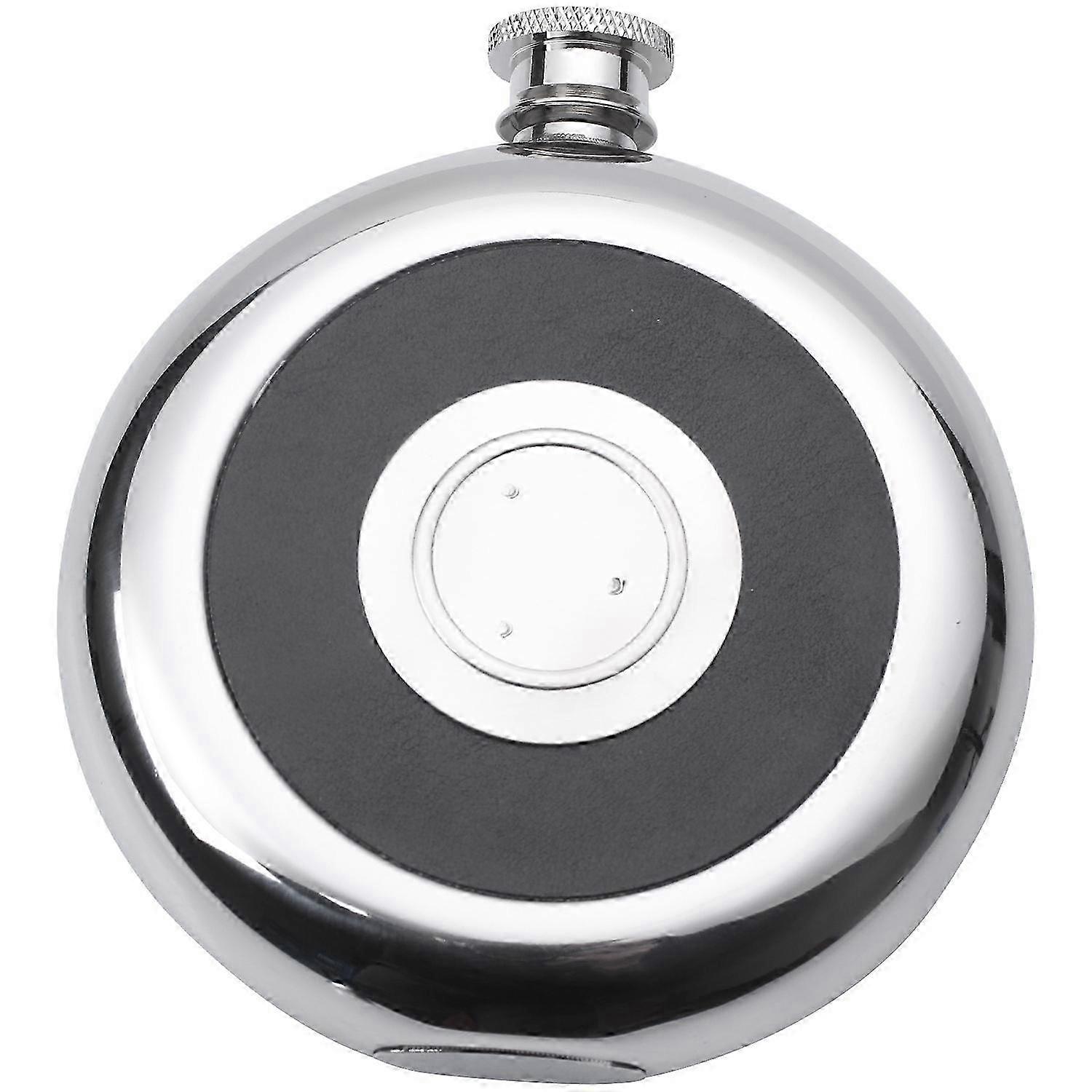Miniature Polished Stainless Steel Flask with Integrated Shot Glass and 5Oz Capacity Ideal for Portable Alcohol Consumption