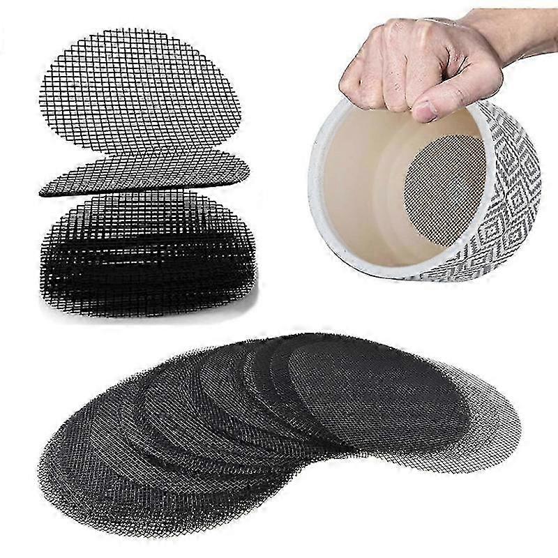 排水のための50PCS 10cmの植木鉢の穴の網パッド、多肉植物の植木鉢の網のガスケット5cm