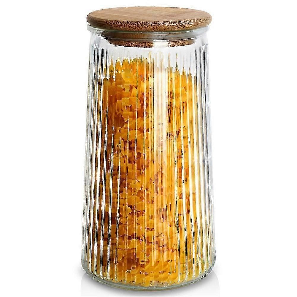 Glasbehllare med bambulock - lufttt och diskmaskinsker