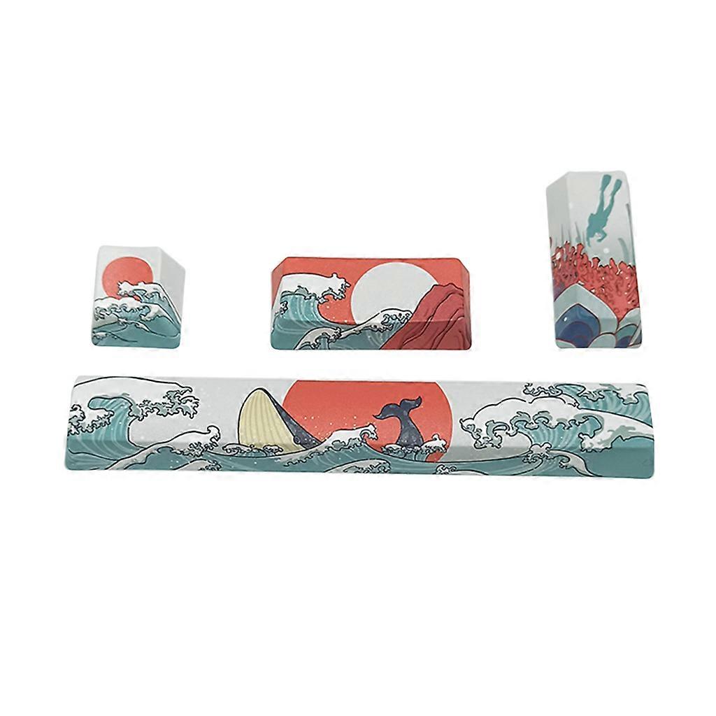 Sea Coral/ Cartoon Girl Keycap 5 Sides Dye Subbed for Mechanical Keyboard for 6.25U Spacebar ESC Enter Keys OEM Profile