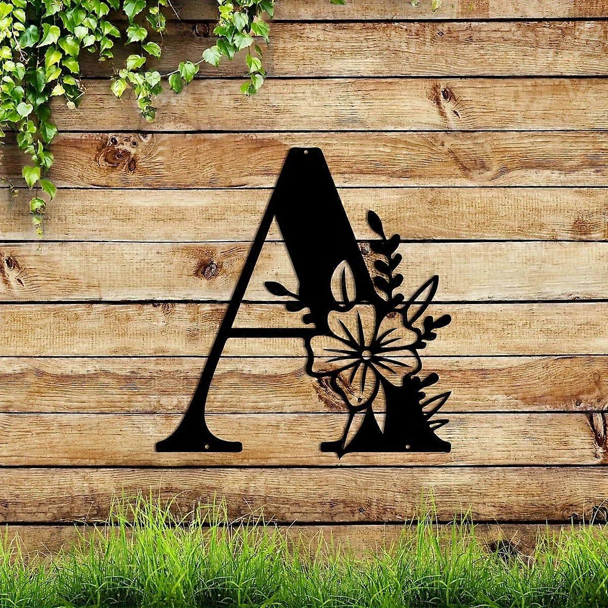 Metal Name Plate, Initial Welcome Letter Monogram Wall Decor (Letter A)