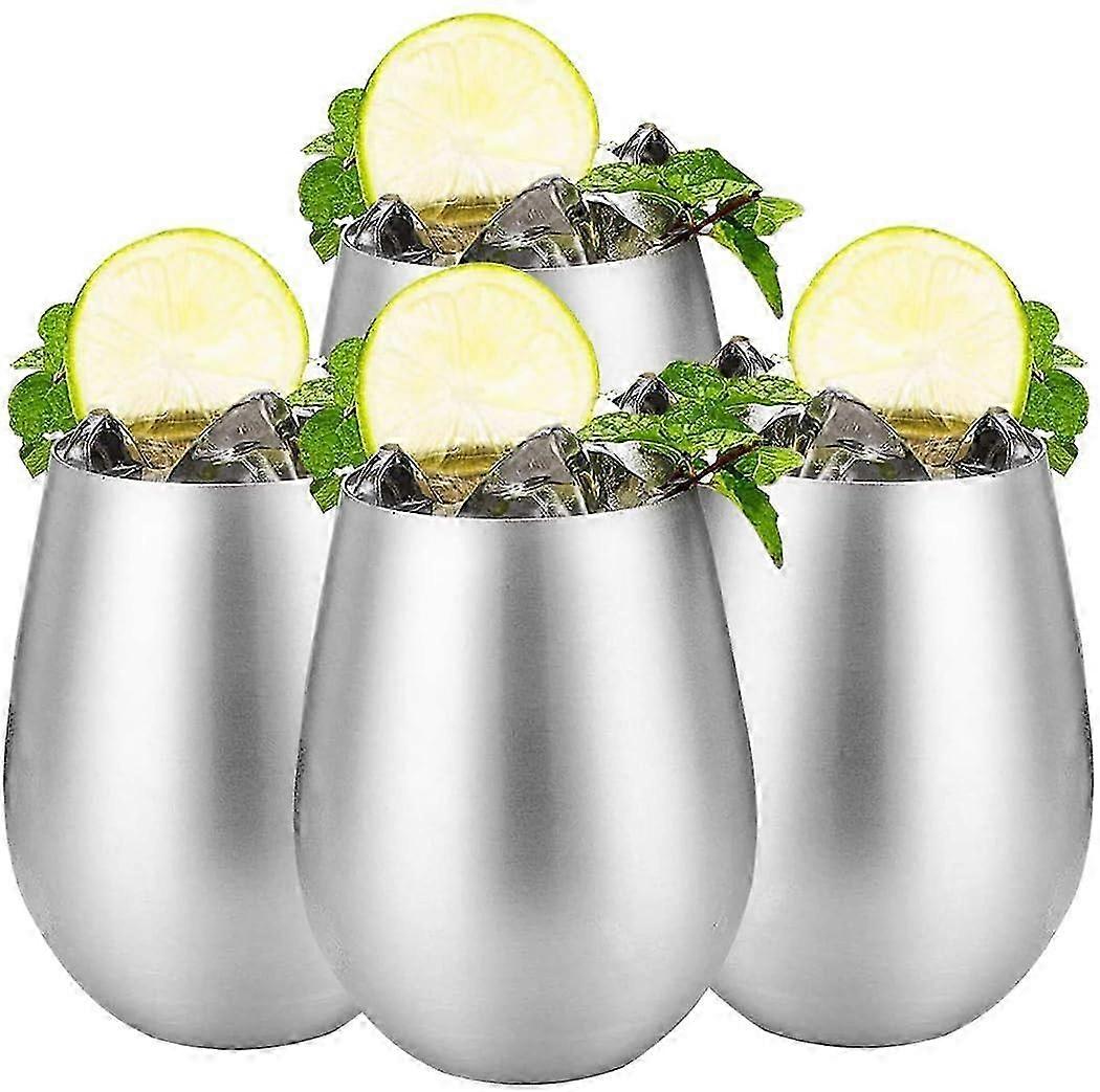 Unbreakable 500ml Stainless Steel Wine Glasses