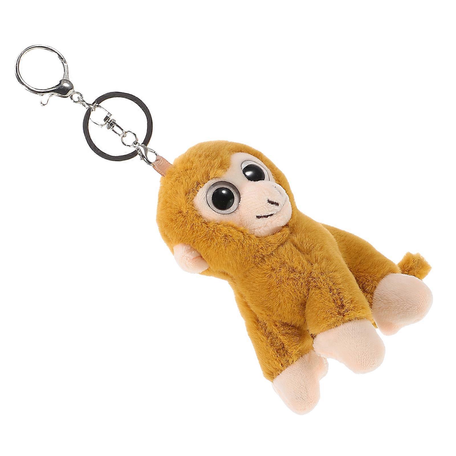 Cute Plush Monkey Keychain Soft Stuffed Animal Doll for Bags, Backpacks, and Purses Adorable, Durable Keyring Accessory with Realistic Animal