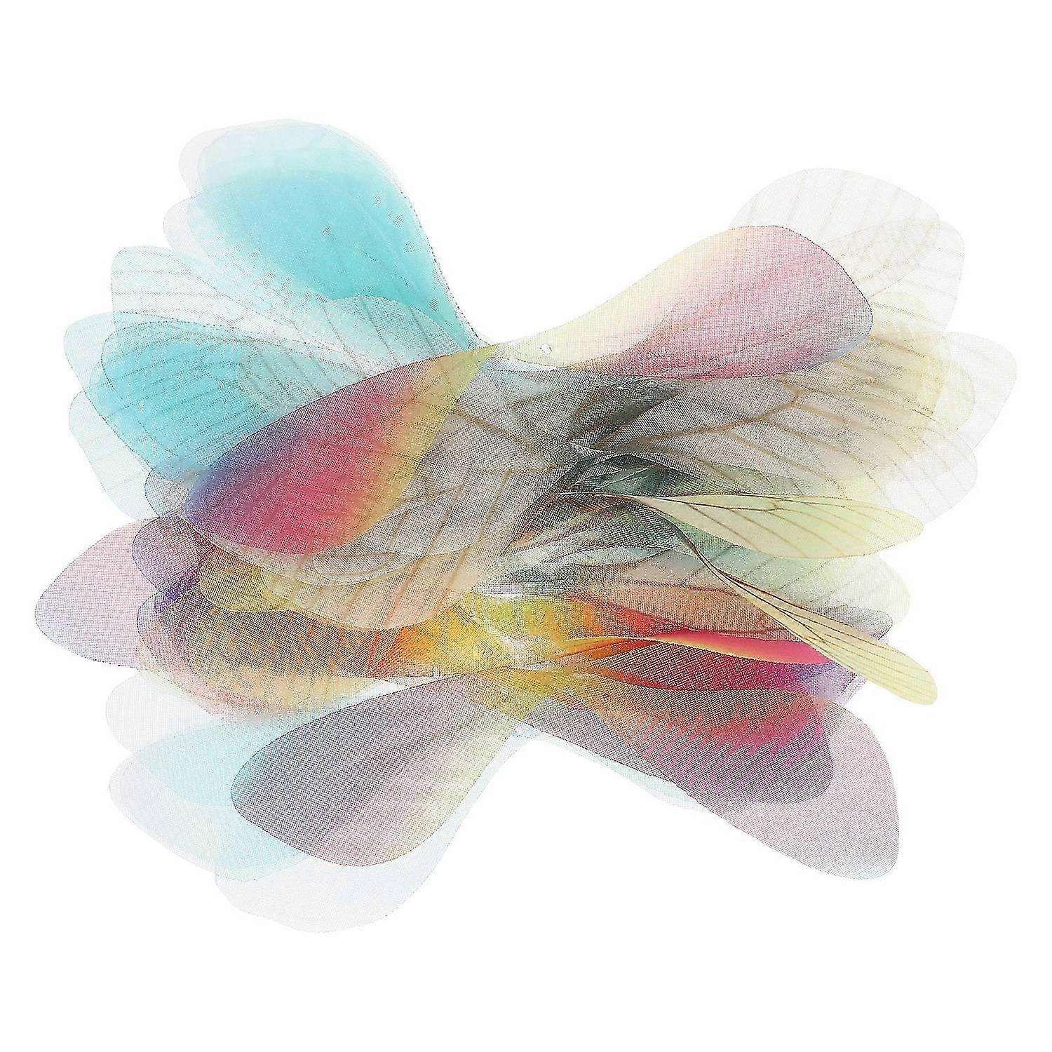 50Pcs DIY Handmade Simulated Dragonfly Wings Decors Cloth Art Dragonfly Wings Craft for Decor Mixed