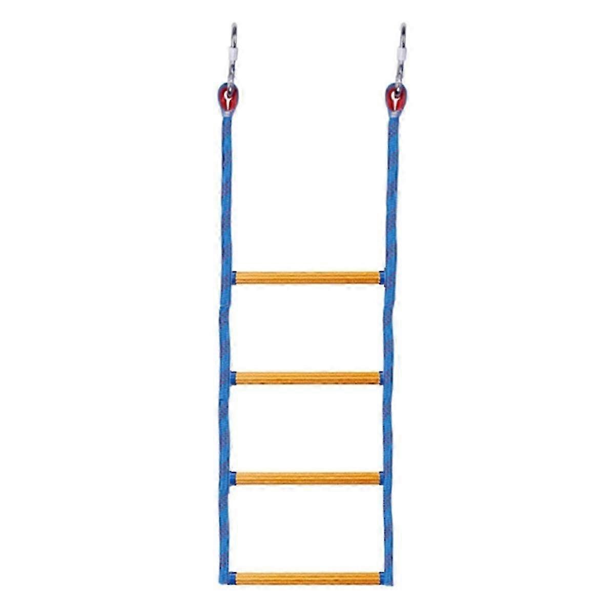 Folding Kayak Boat Rope Ladder 4-Steps Marine Rope Ladder Extension Assist Boat Ladder Swim Ladder for Inflatable Boat,A