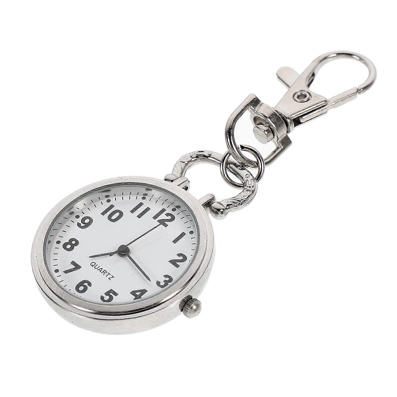Silver Zinc Alloy Nurse Watch Hanging Quartz Portable Nurse Watch 1Pcs