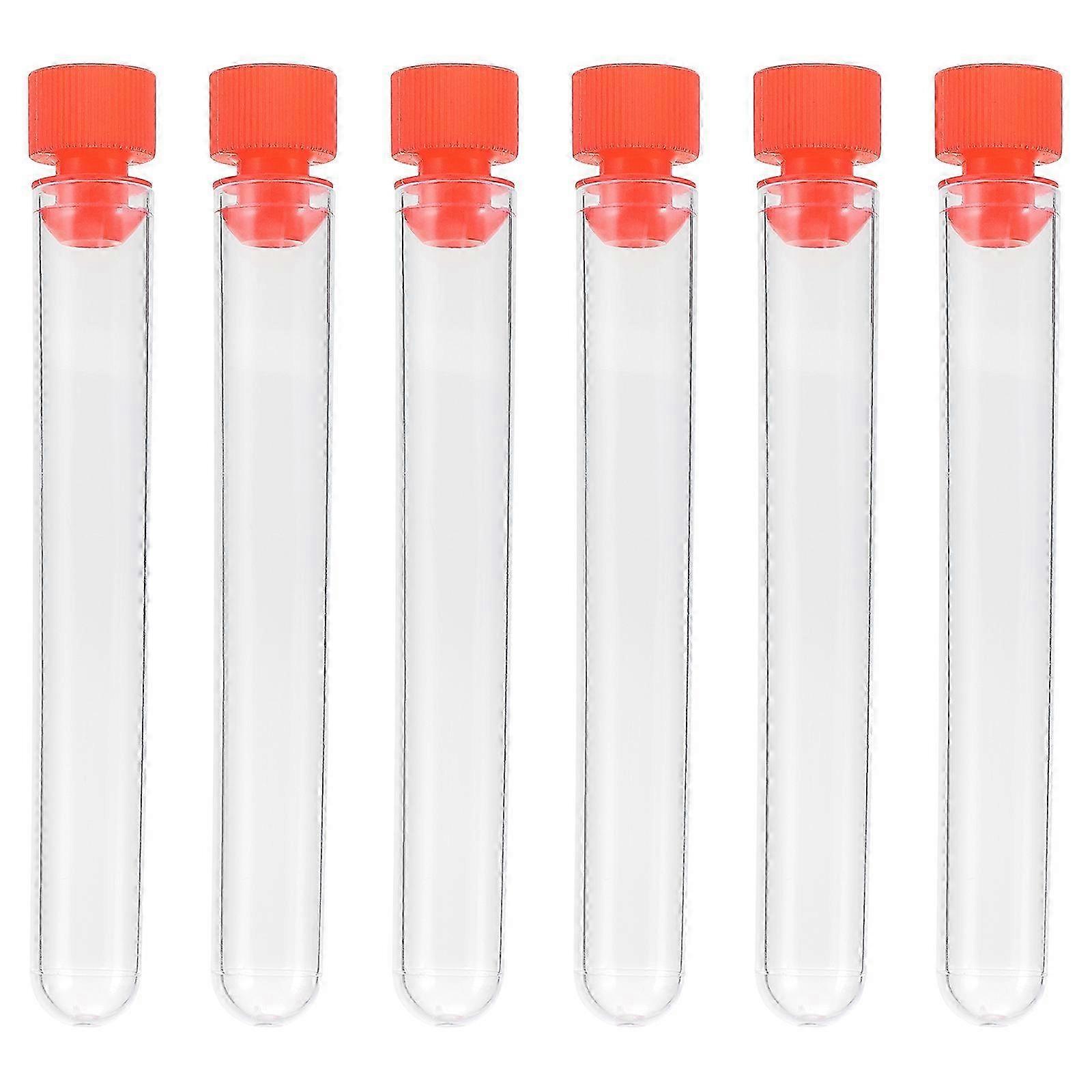 40Pcs Disposable Plastic Test Tubes with Stoppers 10X1.5CM Blue