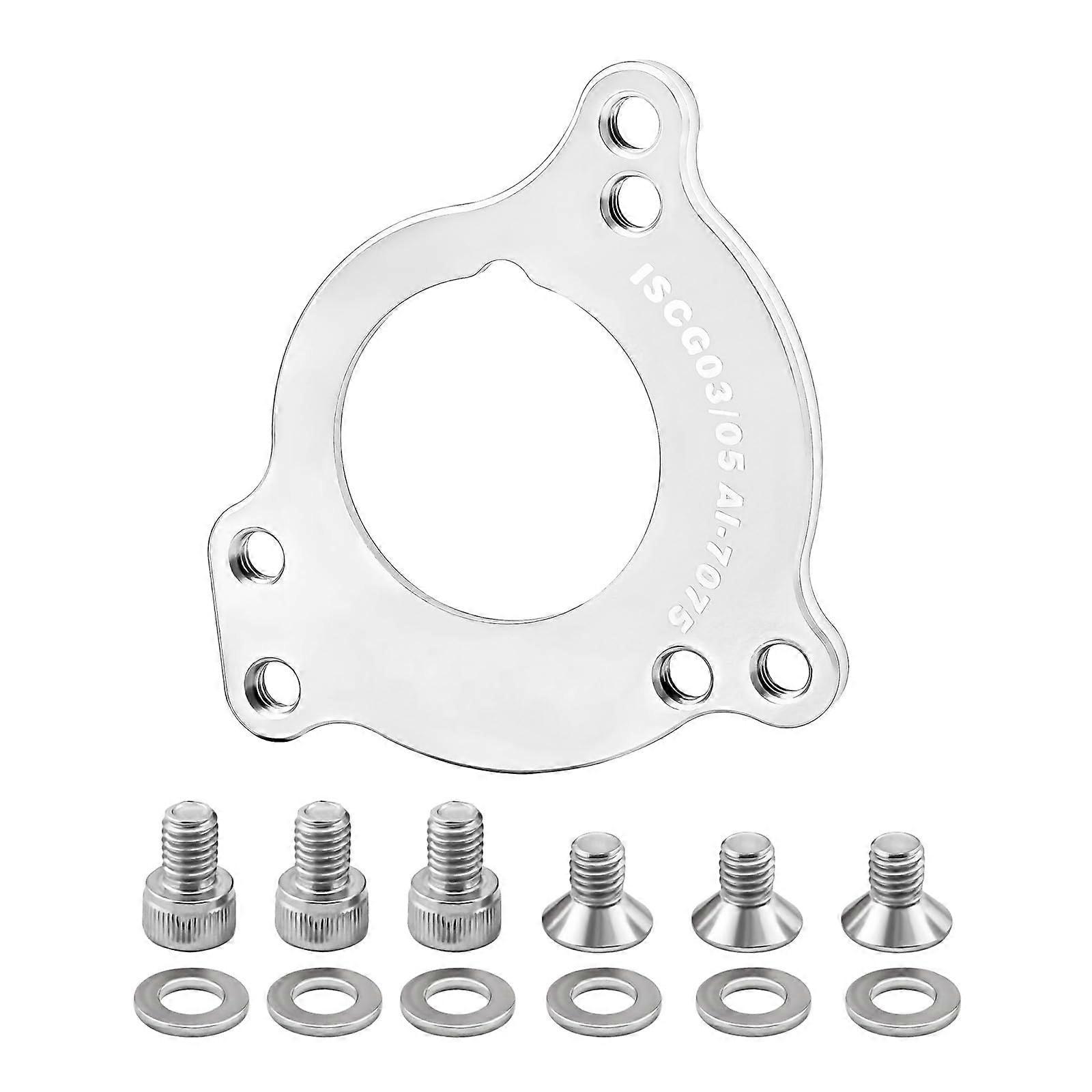 Aluminum Alloy Chain Guide Adapter Bike Conversion Chain Guard Bottom Bracket Plate Chain Guide silver
