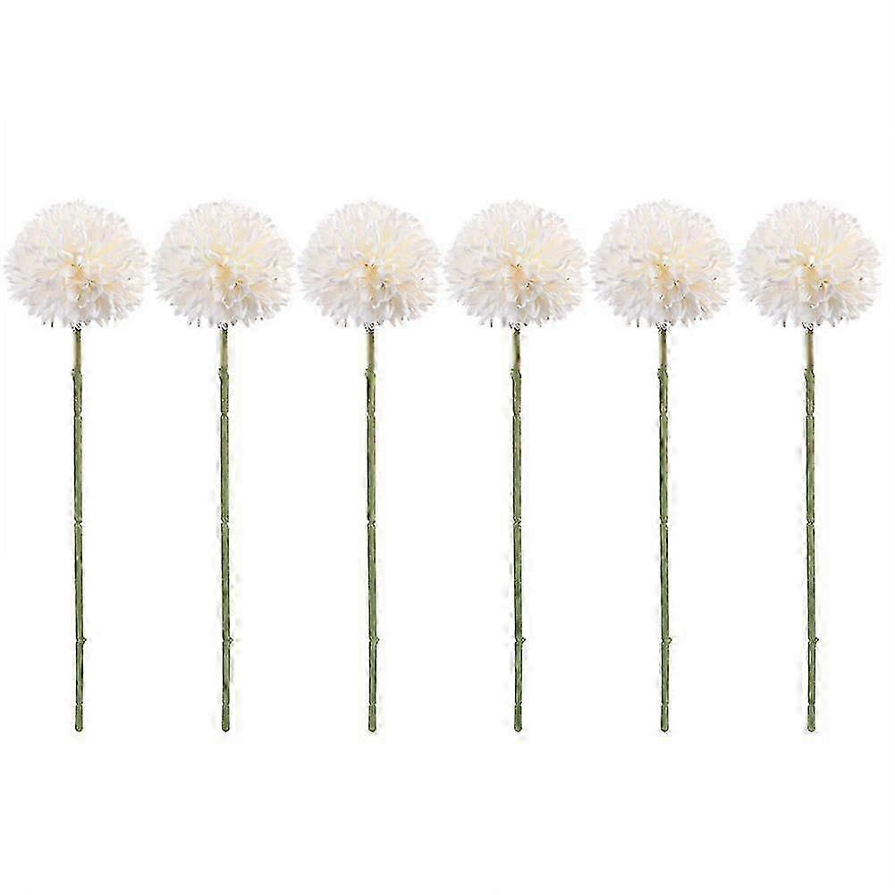 6Pcs White Artificial Silk Dandelion Balls for Home Wedding Decor